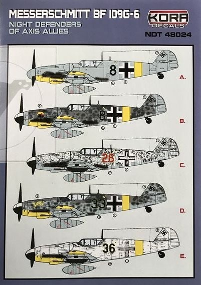  Kora Décal Messerschmitt Bf-109G-6 Défenseurs de nuit des alliés de l