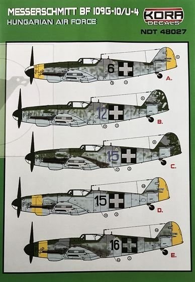  Kora Décal Messerschmitt Bf-109G-10 / U-4 Armée de l'Air Hongroise- 1