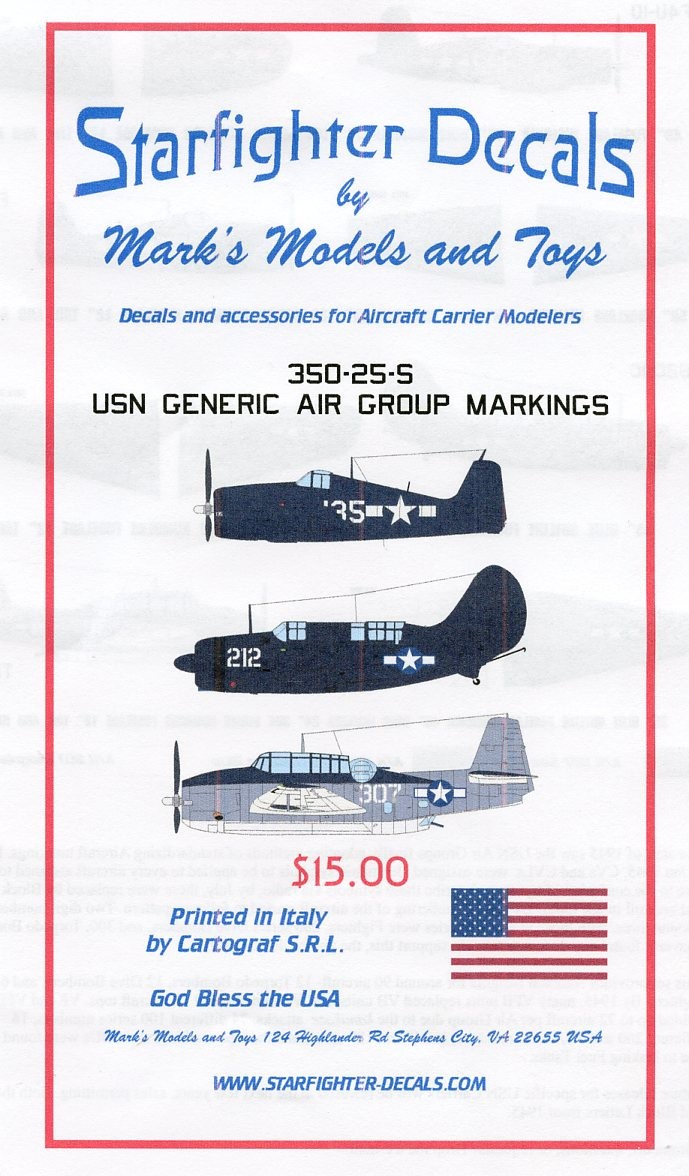  Starfighter Decals Décal Marquages ??génériques USN Air Group 1944-45