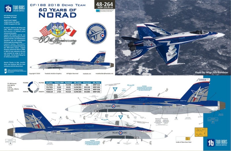  Two Bobs Décal CF-188 60 ans de NORAD Demo Hornet. Le 3 avril 201, la