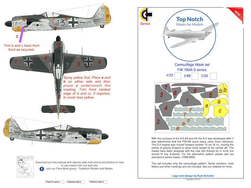  Top Notch Série Focke-Wulf Fw-190A-5 (pour kits de différents fabrica
