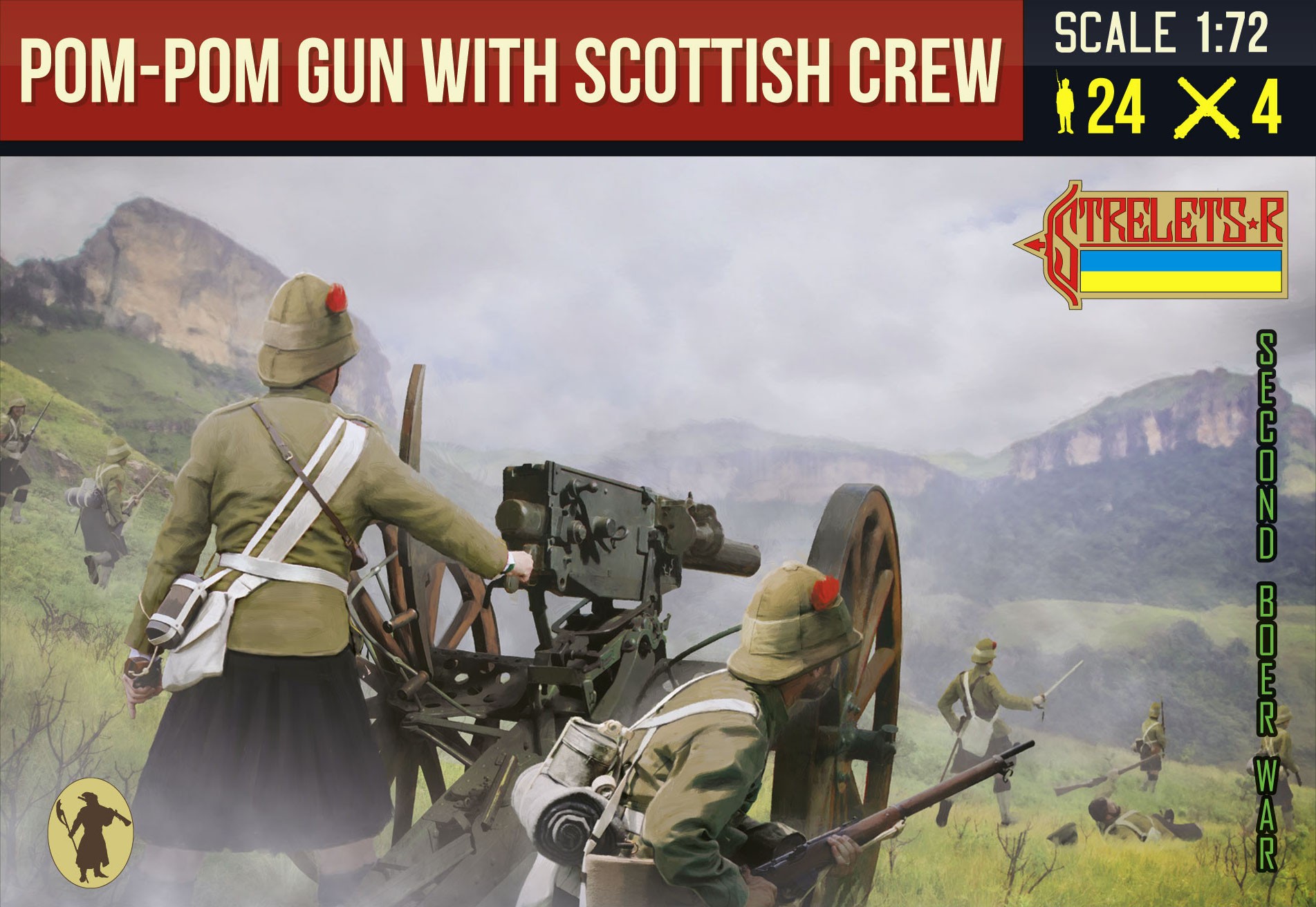 Figurines Strelets Pom-Pom Gun avec la guerre anglo-britannique des éq
