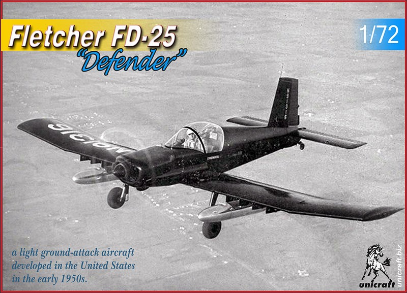 Maquette Unicraft Fletcher FD-25 Defender, avion d'attaque terrestre