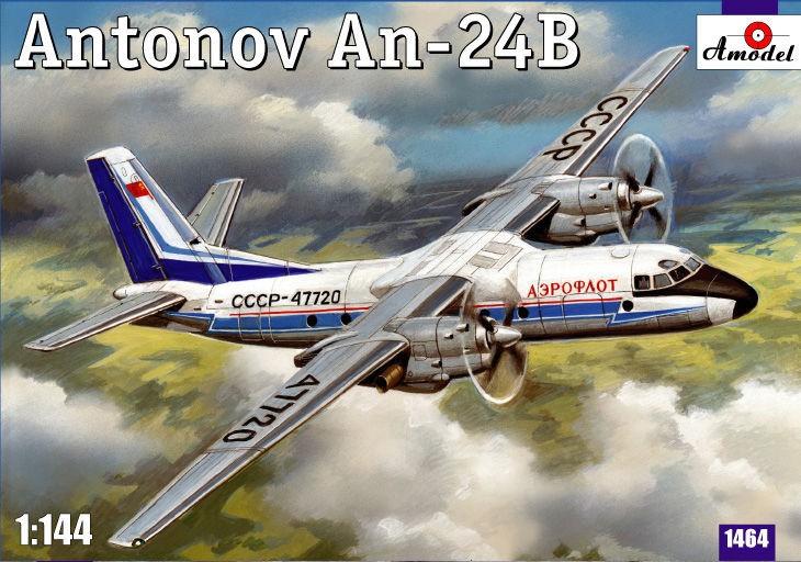Maquette AModel Antonov An-24B avion de ligne-1/144 - Maquette d'avion