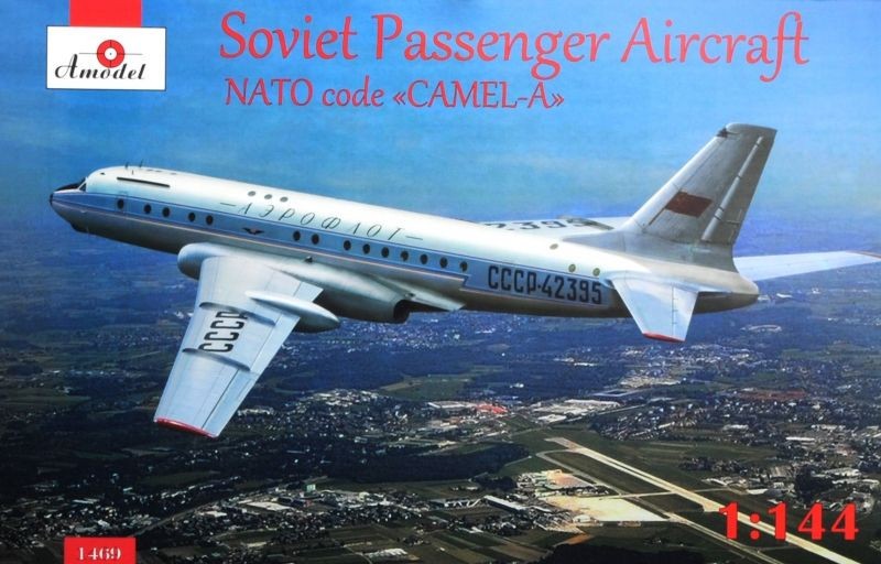 Maquette AModel Avion de ligne Tupolev Tu-104, Aeroflot, kit1-1/144 - 