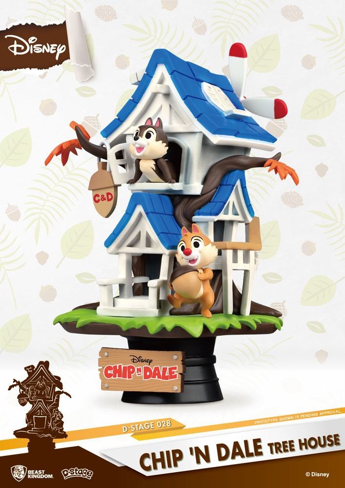  Beast Kingdom Toys Diorama série été Chip 'n Dale Tree House en PVC d
