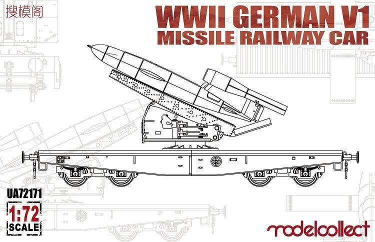 Maquette Modelcollect Voiture de chemin de fer pour missiles Allemagne