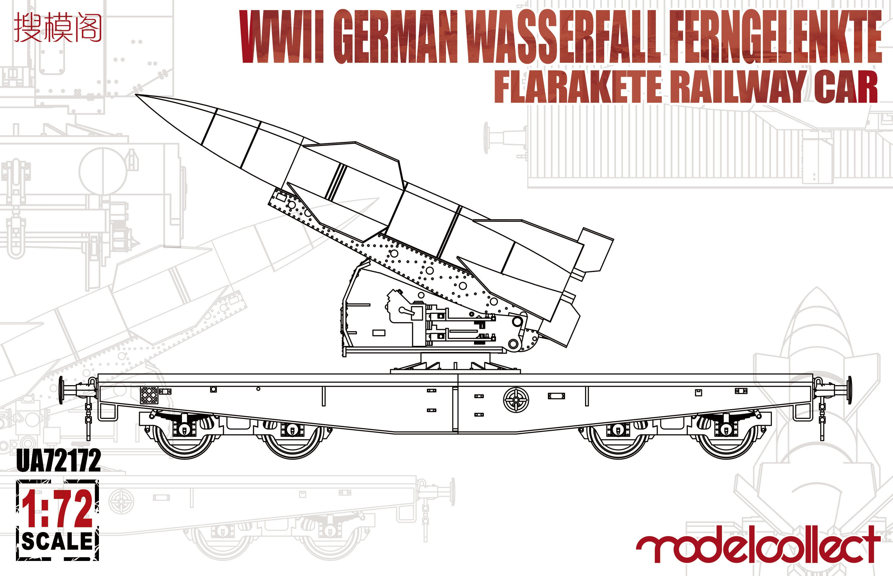Maquette Modelcollect Voiture de chemin de fer allemande Wasserfall Fe
