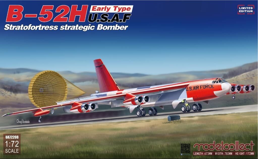 Maquette Modelcollect B-52H type Stratofortress strategi bombardier, é
