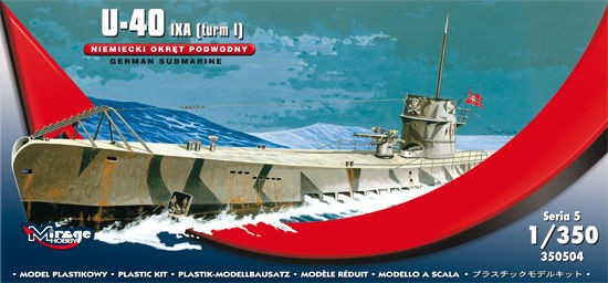 Maquette MIRAGE HOBBY U-40 IXA (Turm i) sous-marin allemand- 1/350 - 