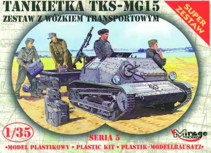 Maquette MIRAGE HOBBY Tankette TKS / MG 15 avec Universal Transportanh