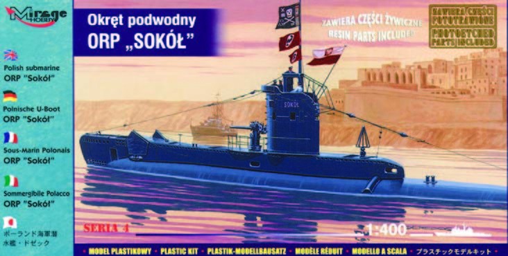 Maquette MIRAGE HOBBY Polnisches U-Boot ORP Sokol mit Fotoätzteilen- 1