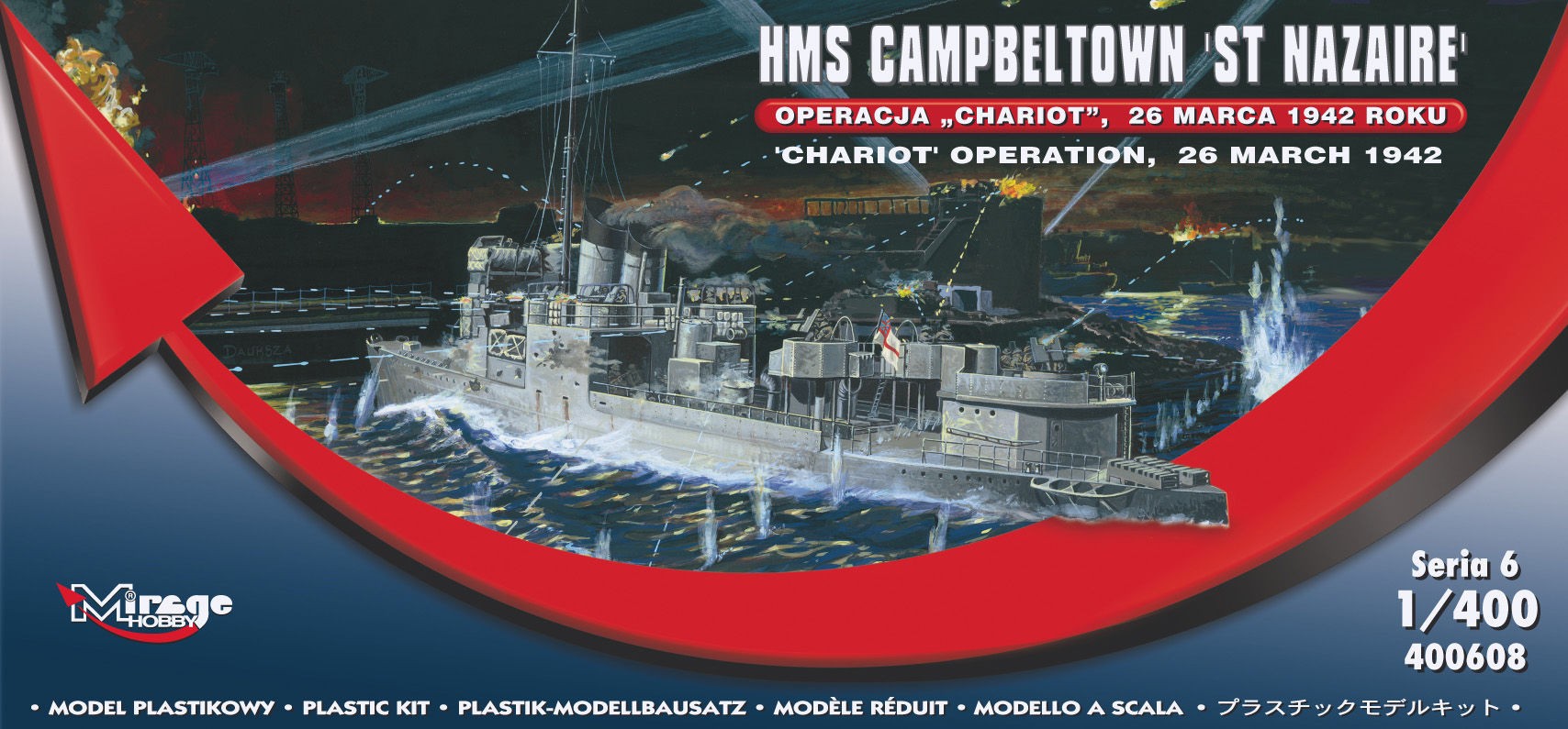 Maquette MIRAGE HOBBY Opération Chariot du HMS Campbeltown 'St Nazai