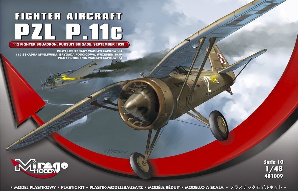 Maquette MIRAGE HOBBY Avion de chasse PZL P.11c- 1/48 - Maquettes