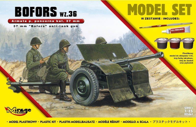 Maquette MIRAGE HOBBY 37 mm BOFORS wz 36 pistolet anti-chars (ModelSet