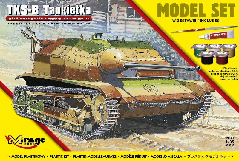 Maquette MIRAGE HOBBY Tankette TKS-B (avec canon automatique 20 mm Mk.