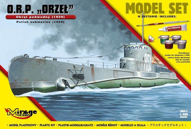 Maquette MIRAGE HOBBY ORPOrzel (Polish Submarine1939) ModelSet- 1/400 