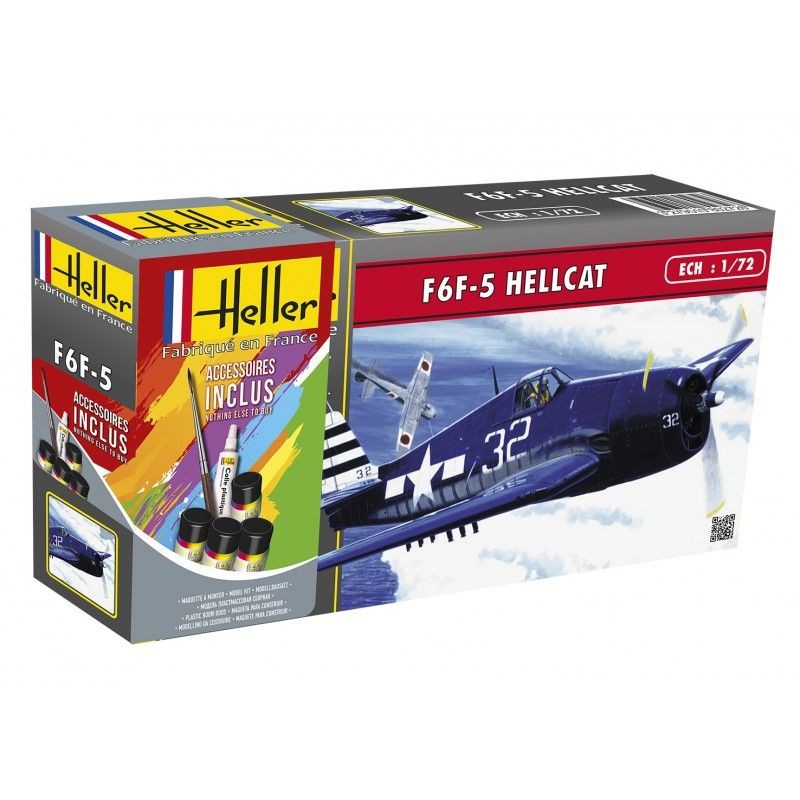 Miniature Heller F6f-5 Hellcat 1/72-1/72 - Miniature d'avion
