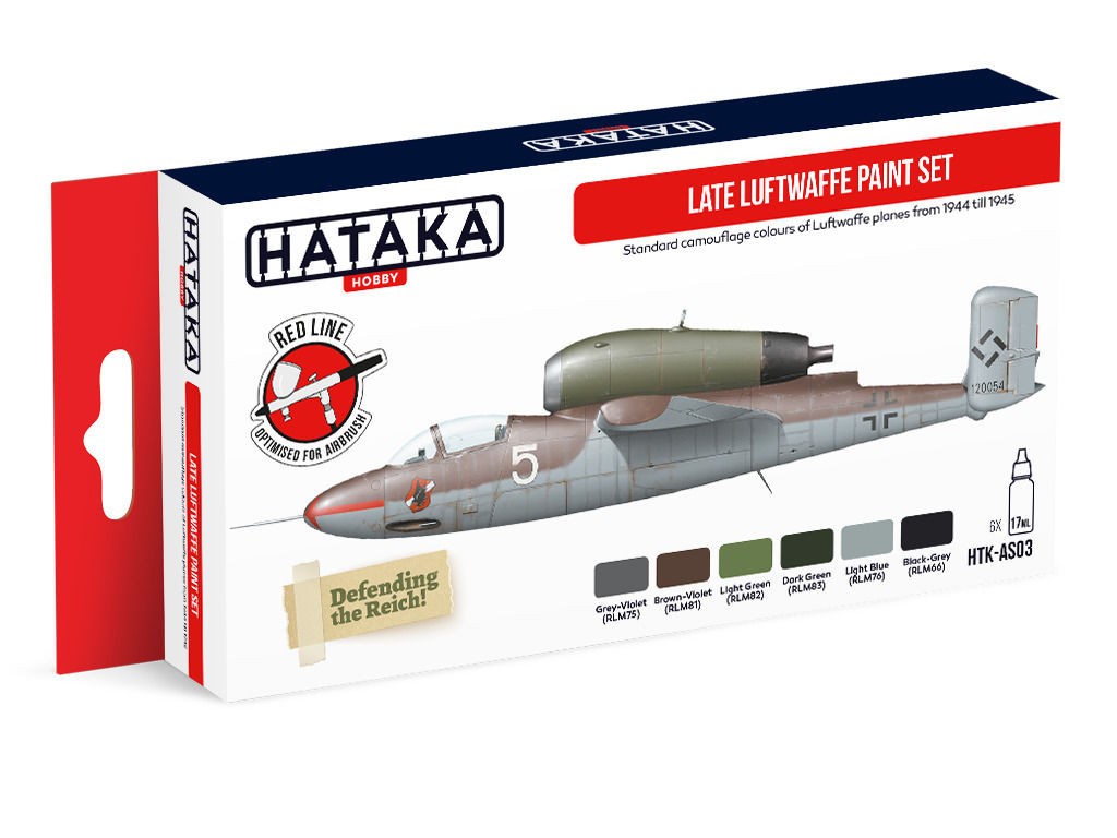  HATAKA Red Line Set (6 pcs) Set de peinture Luftwaffe tardive- - Pein