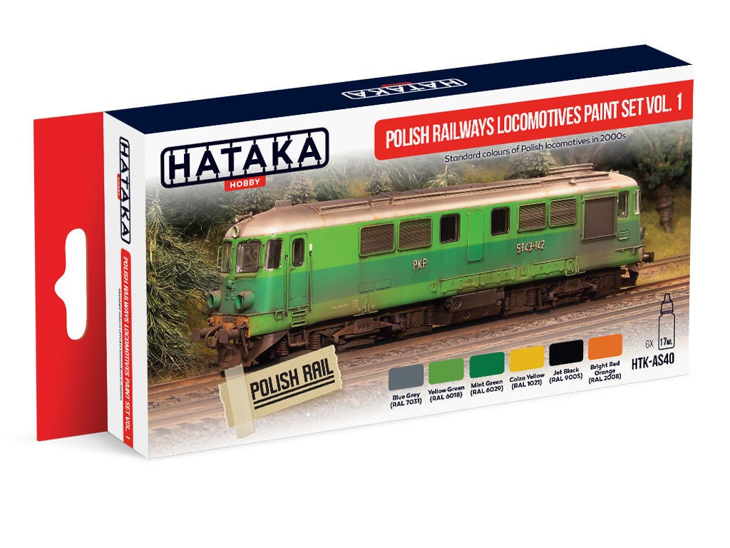  HATAKA Red Line Set (6 pcs) Set de peinture pour locomotives des chem