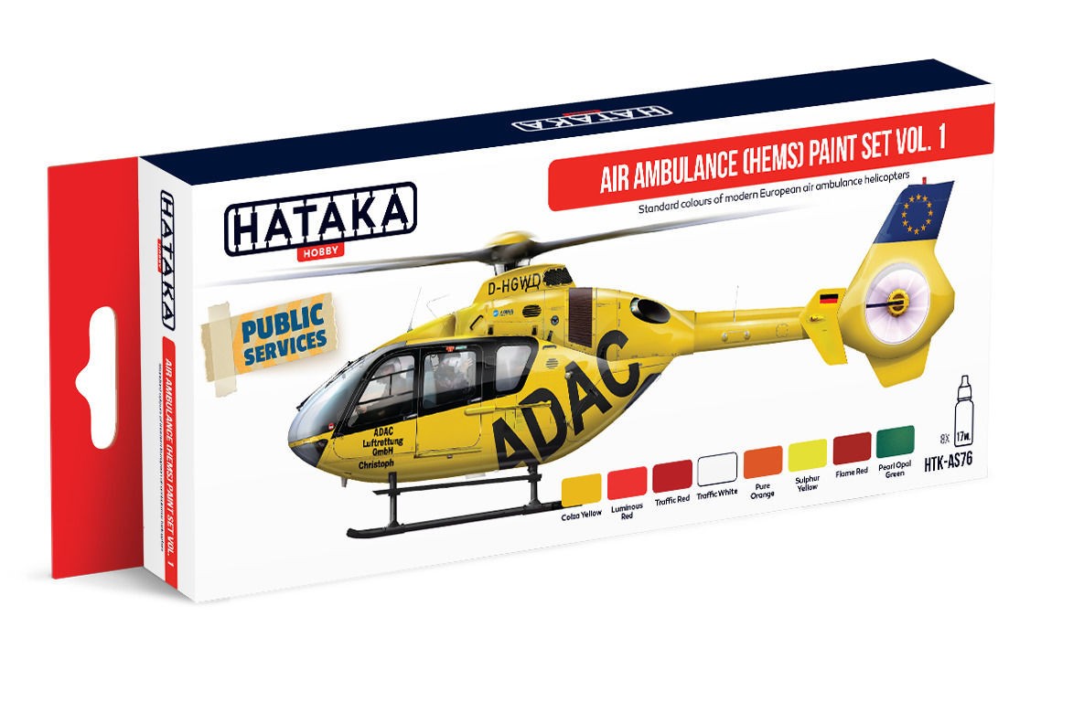  HATAKA Red Line Set (8 pcs), ensemble de peinture pour ambulance aéri
