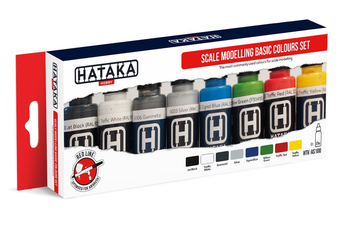  HATAKA Red Line Set (8 pcs) Jeu de couleurs de base pour la modélisat