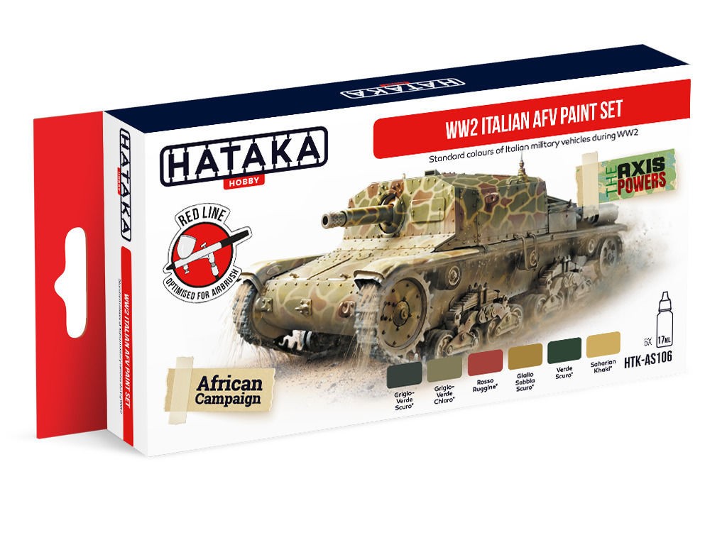  HATAKA Red Line Set (6 pièces) Set de peinture AFV italienne WW2- - P