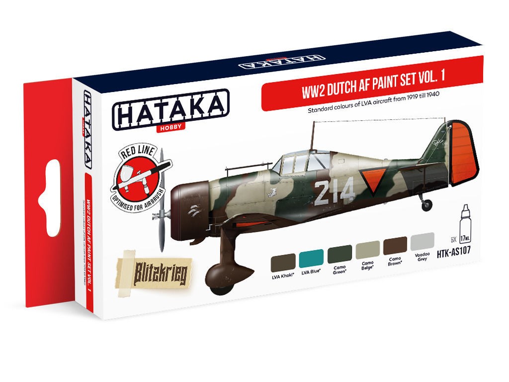  HATAKA Red Line Set (6 pièces) WW2 Dutch AF set de peinture vol. 1- -