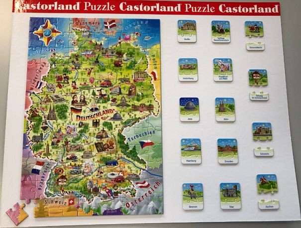 Castorland Deutschland Landkarte, Puzzle-Schaustück- - Puzzle