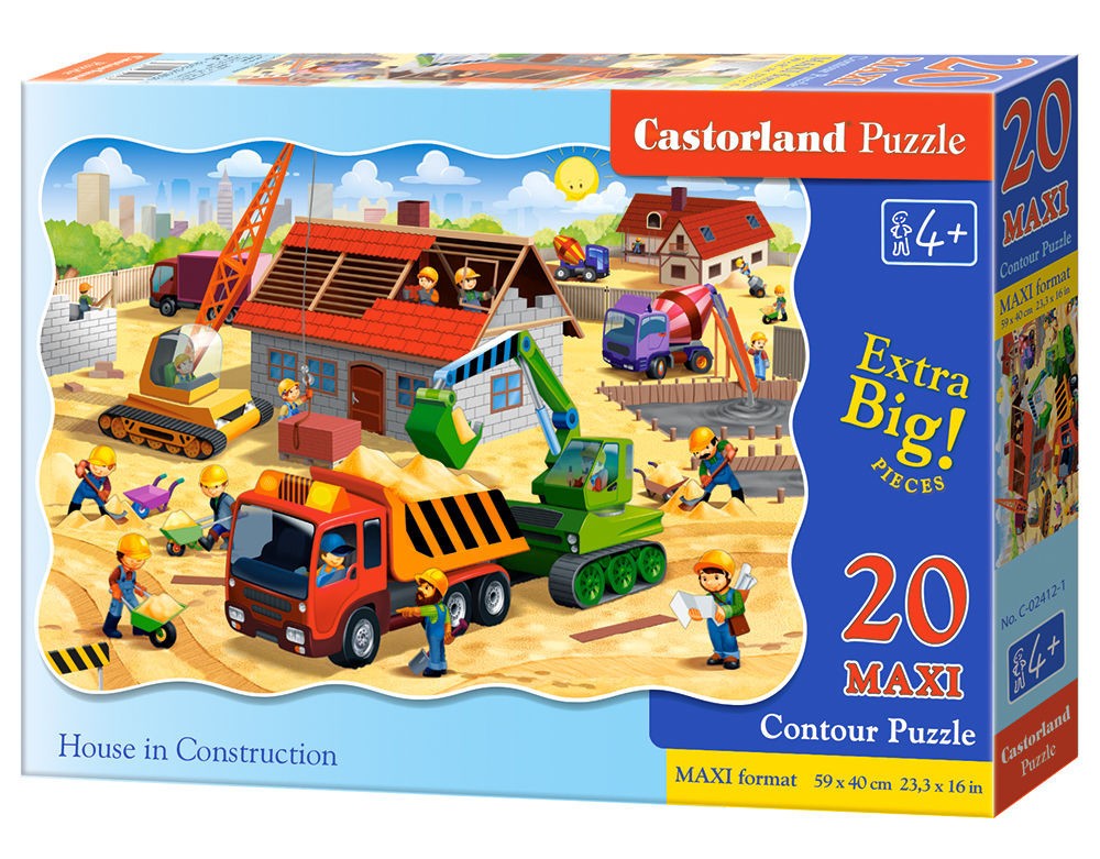  Castorland Maison dans Construction, Puzzle 20TeileMaxi- - Puzzle