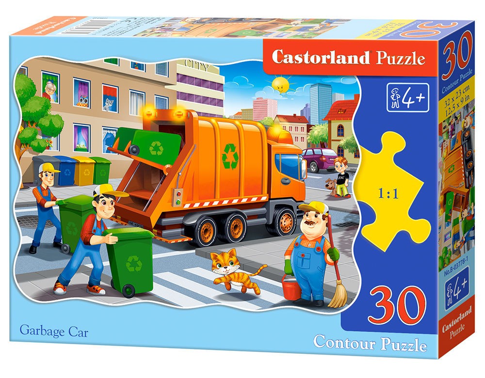  Castorland Garbage Car, Puzzle 30 Teile- - Puzzle