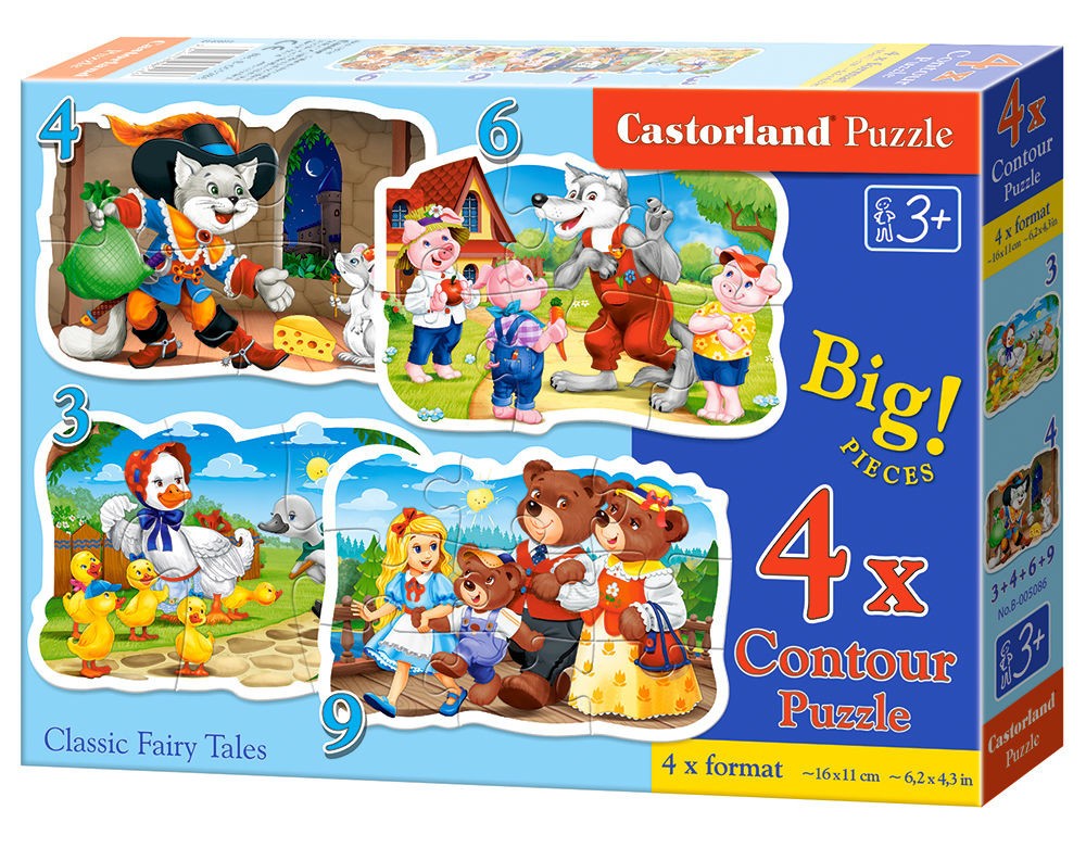  Castorland Contes de fées classiques, Puzzle 3 + 4 + 6 + 9 Teile- - P