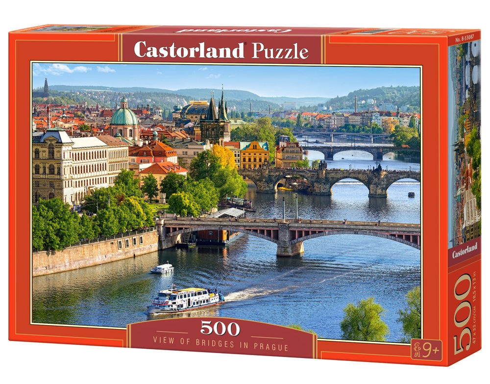  Castorland Vue des ponts à Prague, Puzzle 500 Tei- - Puzzle