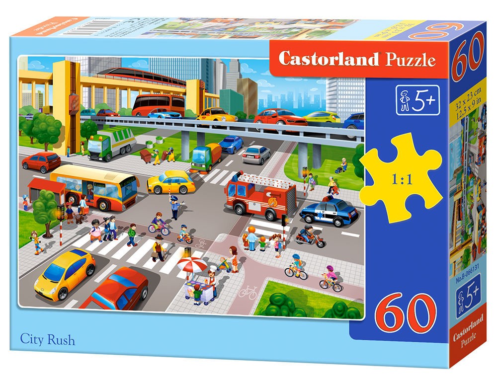  Castorland City Rush, Puzzle 60 pièces- - Puzzle