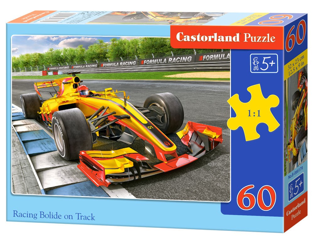  Castorland Bolide de course sur piste, Puzzle 60 couleurs- - Puzzle