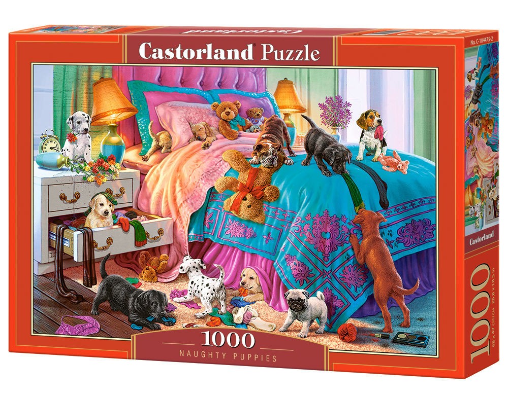  Castorland Naughty Chiots, Puzzle 1000 Teiles- - Puzzle