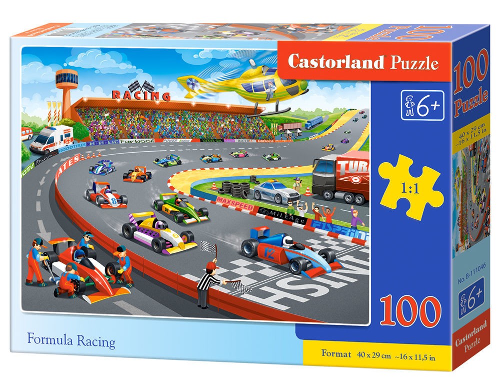  Castorland Formule Racing, Puzzle 100 couleurs- - Puzzle