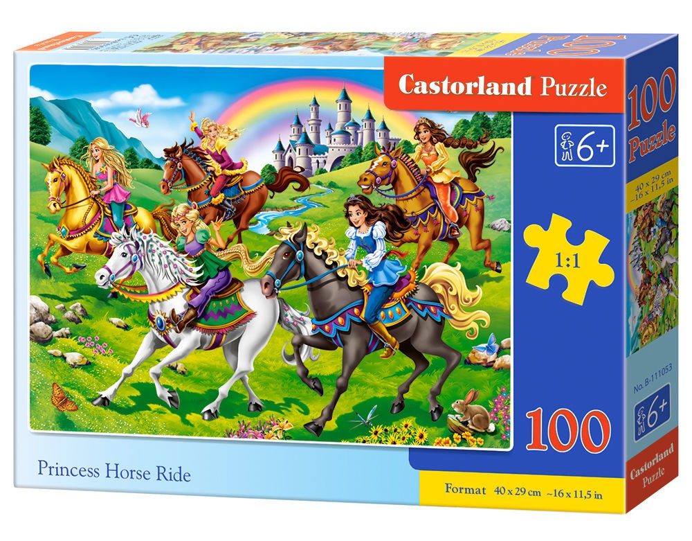  Castorland Princesse à cheval, Puzzle 100 pièces- - Puzzle