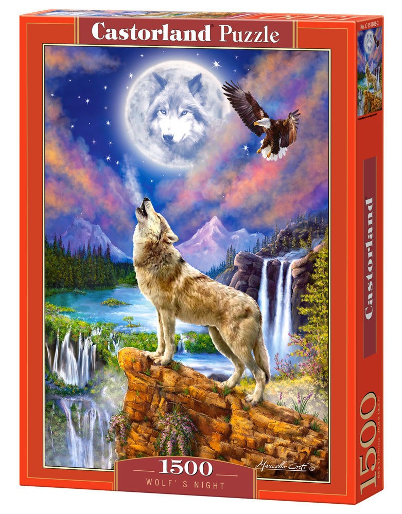  Castorland Wolf's Night, Puzzle 1500 Teile- - Puzzle
