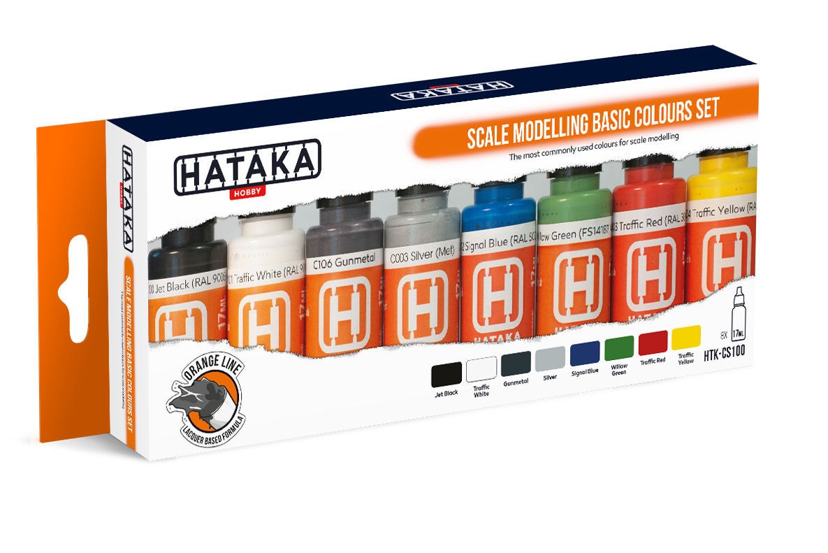  HATAKA Orange Line Set (8 pcs) Jeu de couleurs de base pour la modéli