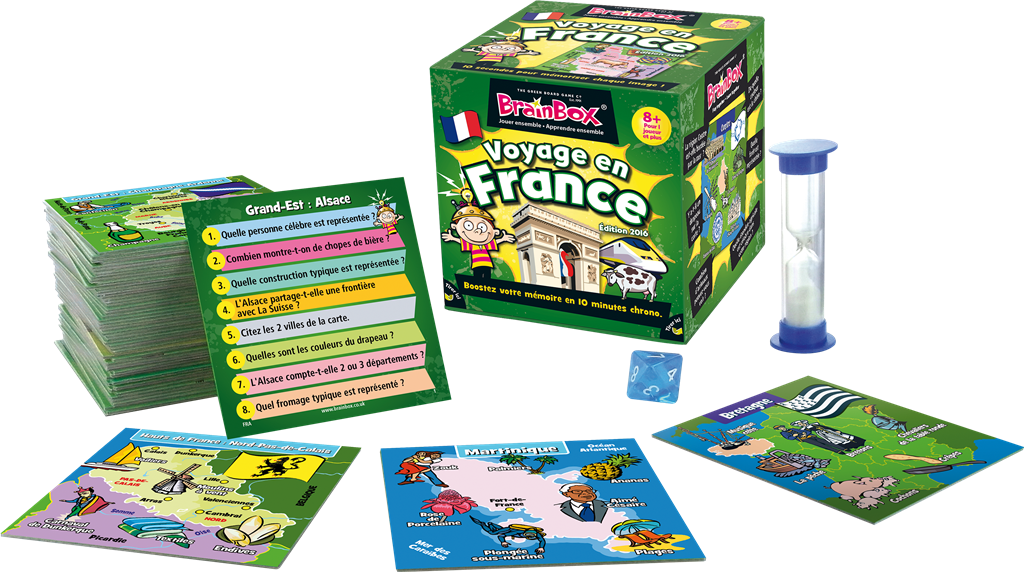  The Green Board Game Brain Box Voyage en France- - Jeux pour enfants