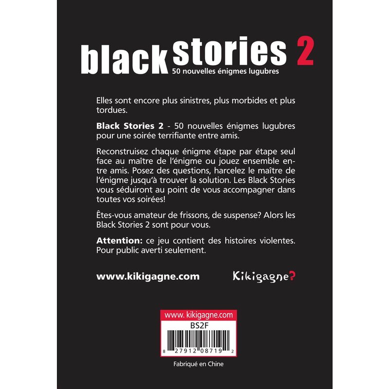 Jeu de societe Black Stories - 2