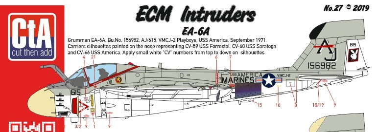  CtA Cut then Add Décal Intrus ECM Intrus Grumman EA-6A-1/72 - Acces