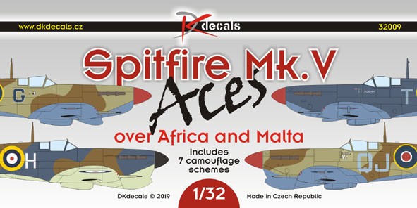  DK Decals Décal Supermarine Spitfire Mk.V As sur l'Afrique et Malte1.