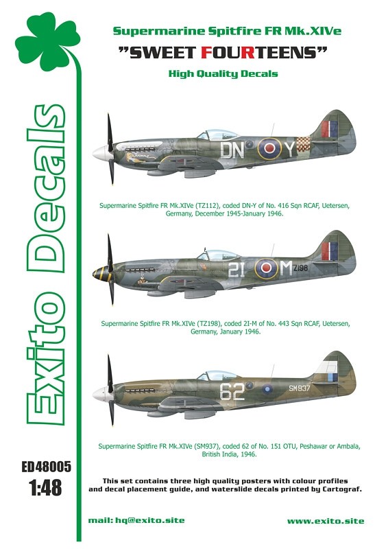  Exito Decals Décal Sweet Fourteens - Supermarine Spitfire Mk. XIVe-