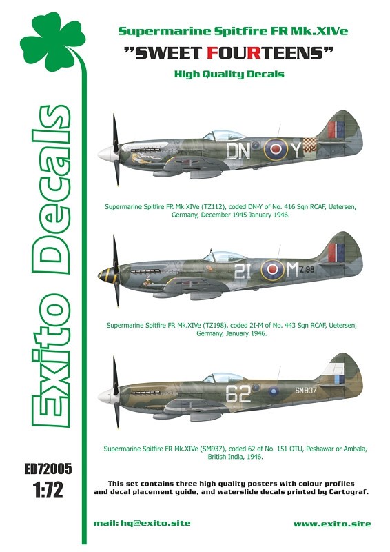  Exito Decals Décal Sweet Fourteens - Supermarine Spitfire Mk. XIVe-