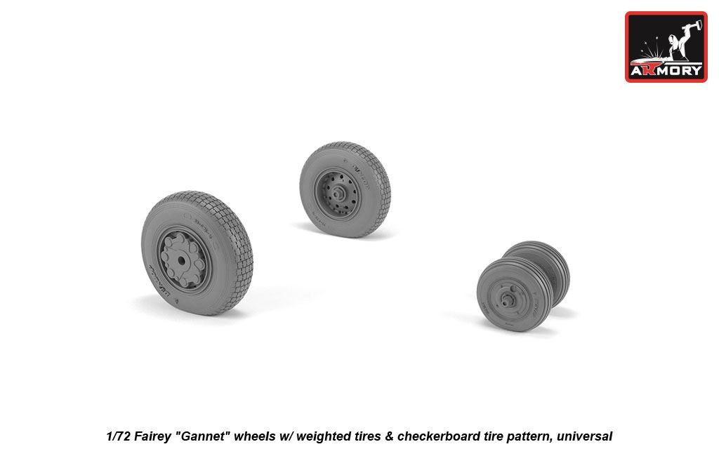  Armory Roues Fairey Gannet de type tardif avec pneus lestés en damier