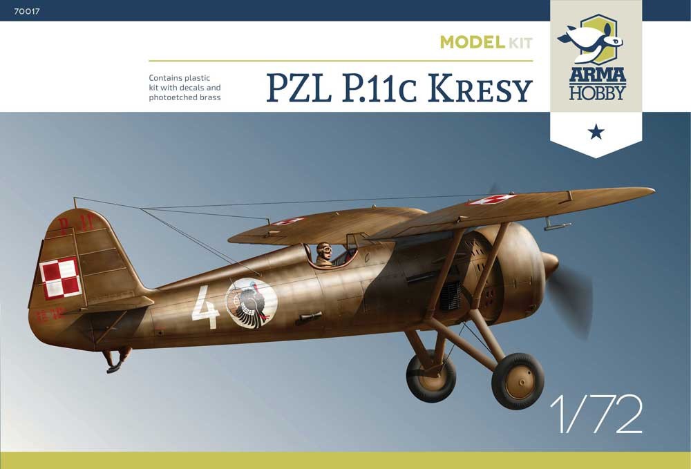 Maquette Arma Hobby PZL P.11c Kresy Model Kit - nouvelle boxe avec g
