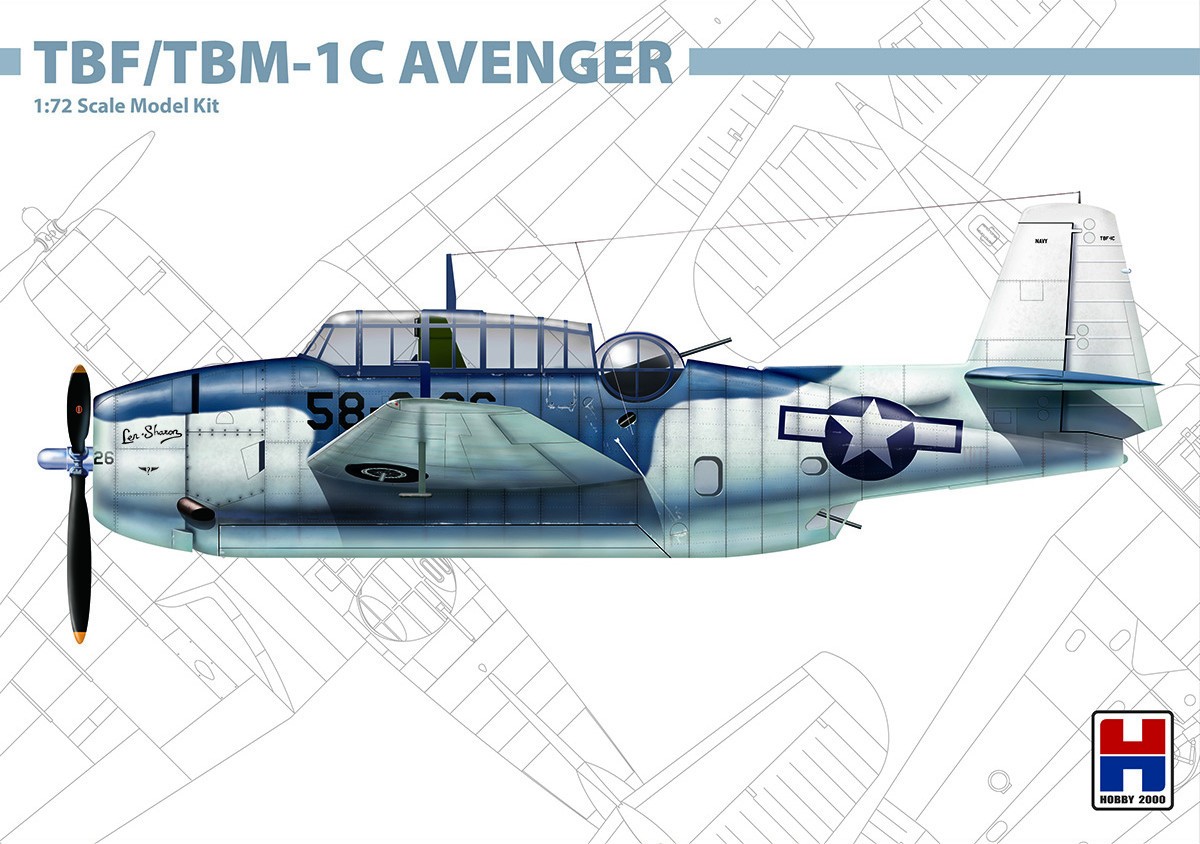 Maquette Hobby 2000 Grumman TBF / TBM-1C Avenger-1/72 - Maquette d'avi