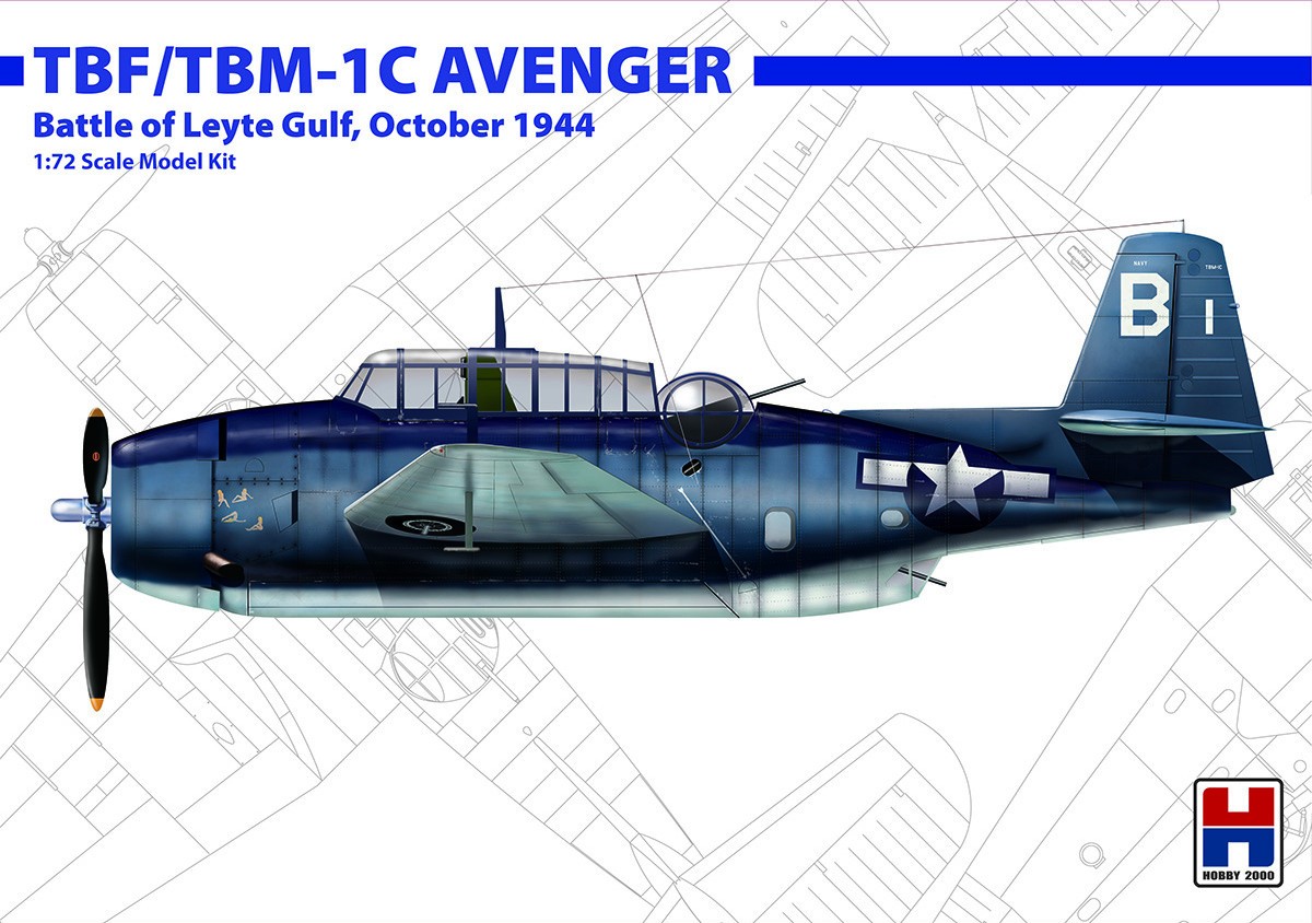 Maquette Hobby 2000 Grumman TBF / TBM-1C Avenger octobre 1944-1/72 - M